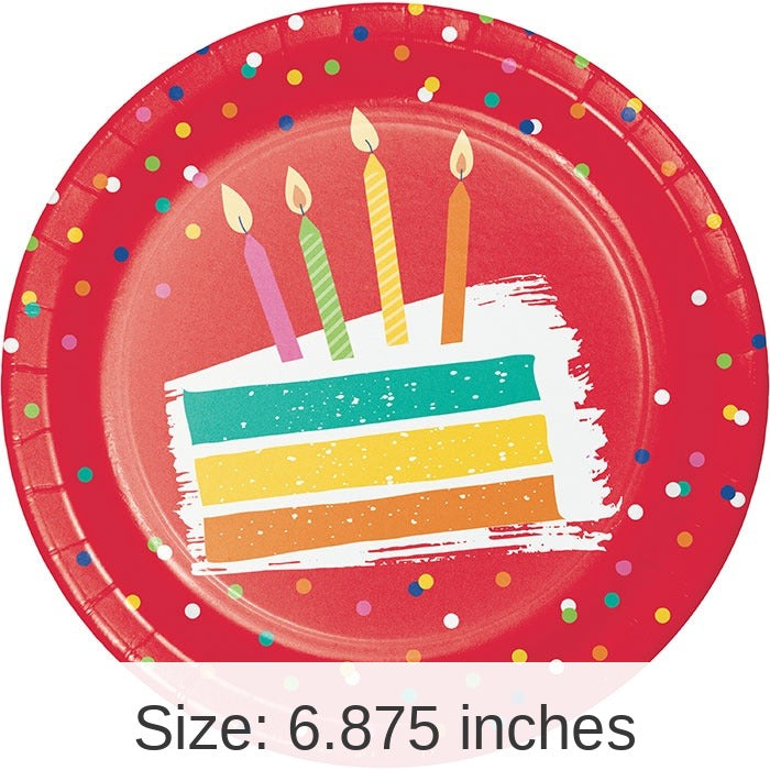 96/Case Bulk Festive Cake Dessert Plates