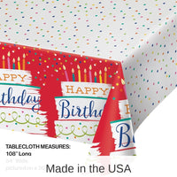6/Case Bulk Festive Cake Happy Birthday Paper Table Covers