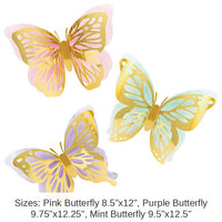 18/Case Bulk Butterfly Shimmer Wall Decor