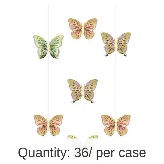 36/Case Bulk Butterfly Shimmer Hanging Cutouts