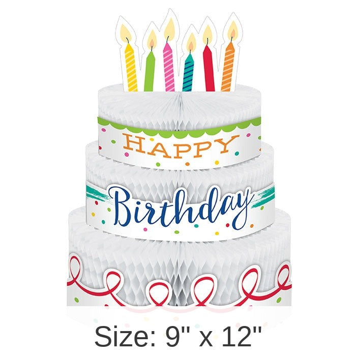 6/Case Bulk Festive Cake Happy Birthday Centerpieces