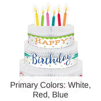 6/Case Bulk Festive Cake Happy Birthday Centerpieces