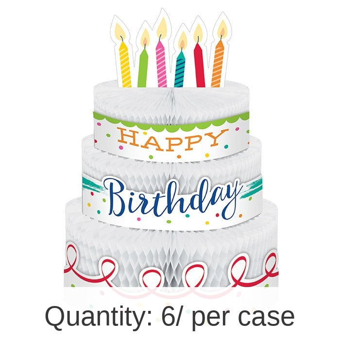 6/Case Bulk Festive Cake Happy Birthday Centerpieces