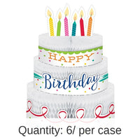 6/Case Bulk Festive Cake Happy Birthday Centerpieces