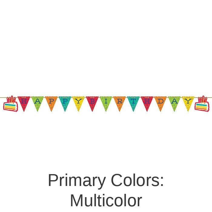 12/Case Bulk Festive Cake Happy Birthday Banners