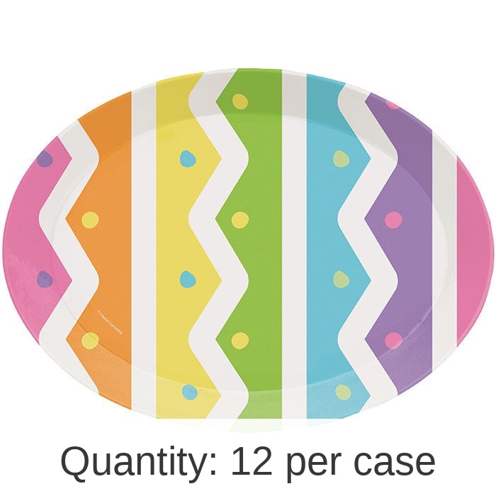 12/Case Bulk Bright Easter Egg Oval Plastic Trays