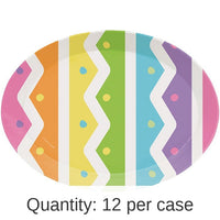 12/Case Bulk Bright Easter Egg Oval Plastic Trays