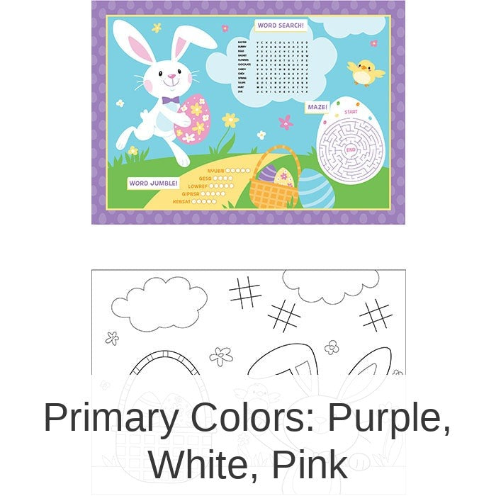 96/Case Bulk Easter Activity Placemats
