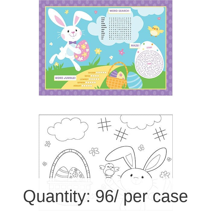 96/Case Bulk Easter Activity Placemats