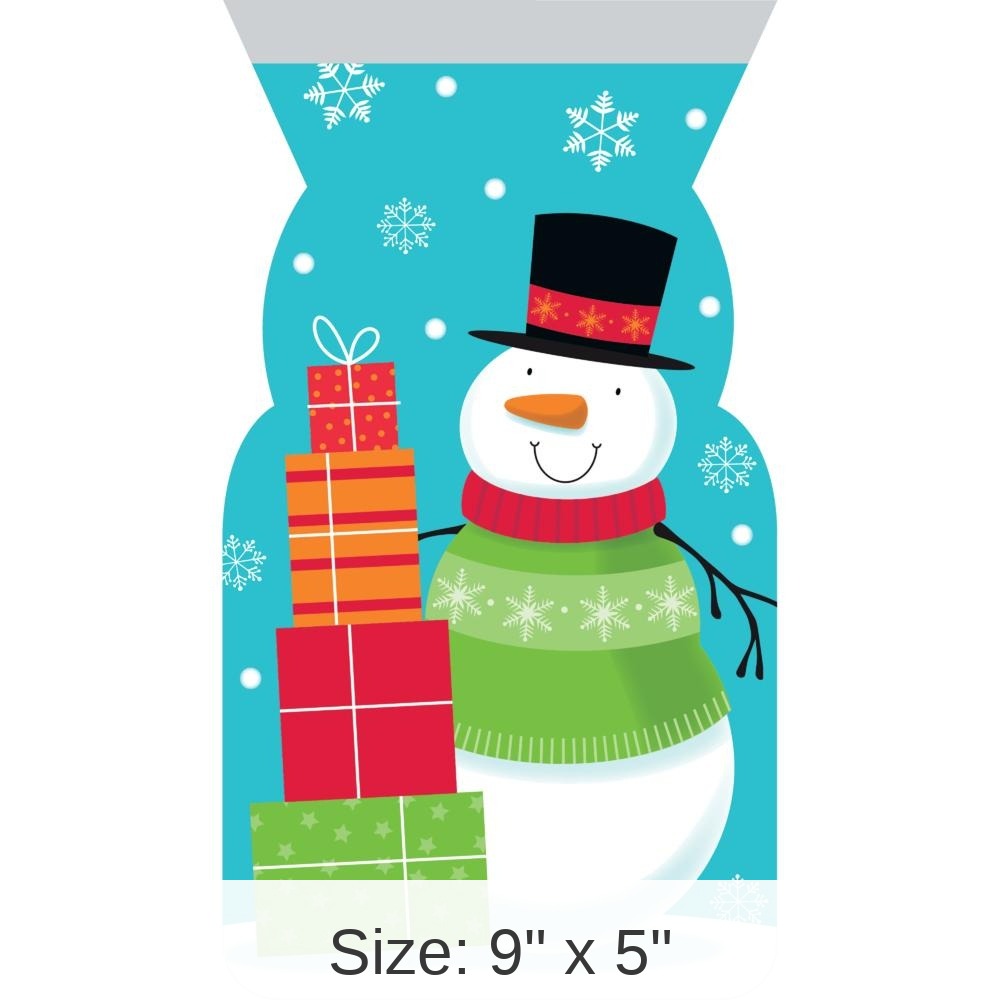 144/Case Bulk Snowman Favor Bags with Zipper