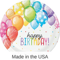 96/Case Bulk Balloon Bash Dinner Plates