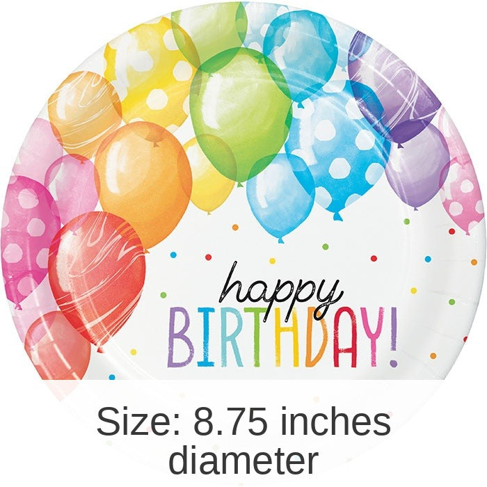 96/Case Bulk Balloon Bash Dinner Plates