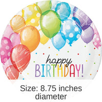 96/Case Bulk Balloon Bash Dinner Plates