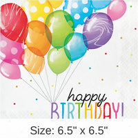 192/Case Bulk Balloon Bash Luncheon Napkins