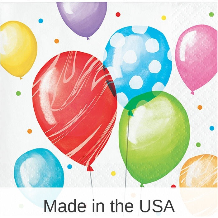 192/Case Bulk Balloon Bash Beverage Napkins