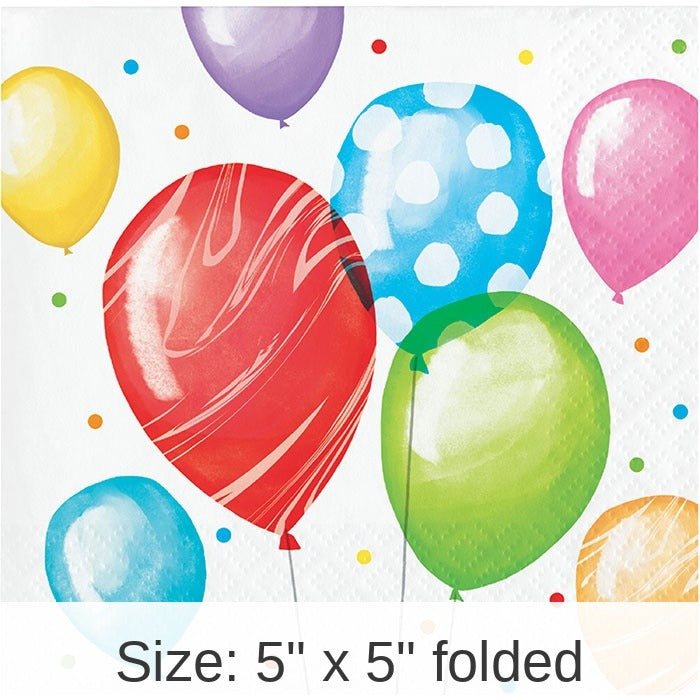 192/Case Bulk Balloon Bash Beverage Napkins