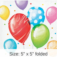 192/Case Bulk Balloon Bash Beverage Napkins
