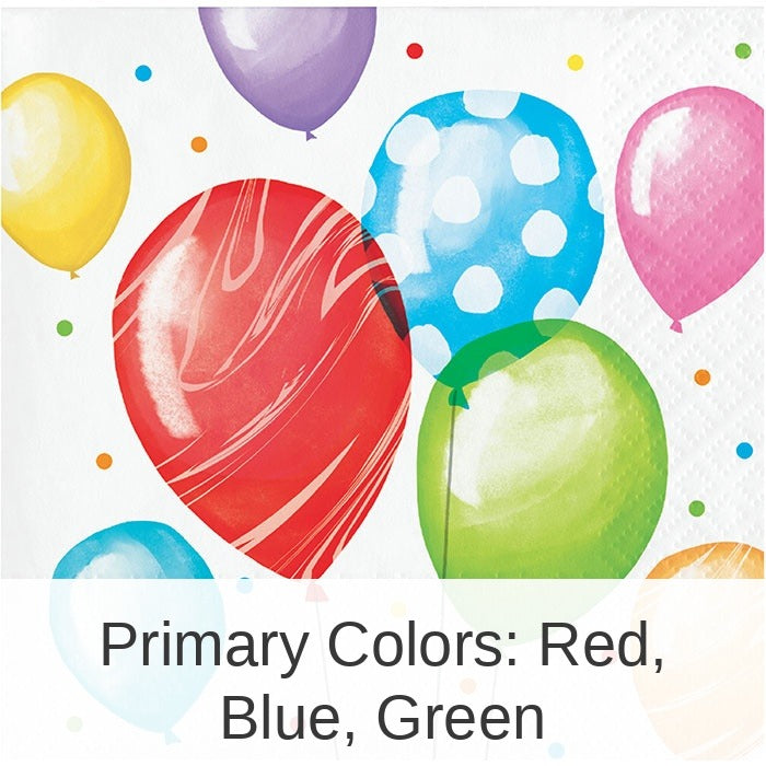 192/Case Bulk Balloon Bash Beverage Napkins