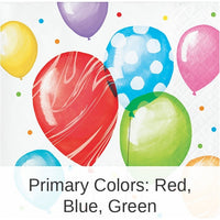 192/Case Bulk Balloon Bash Beverage Napkins