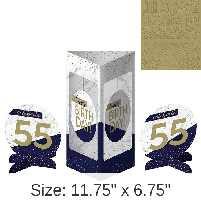 18/Case Bulk Navy and Gold Birthday Centerpiece Stands