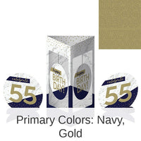 18/Case Bulk Navy and Gold Birthday Centerpiece Stands