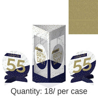 18/Case Bulk Navy and Gold Birthday Centerpiece Stands