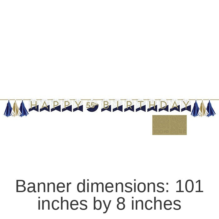 12/Case Bulk Navy and Gold Birthday Banners