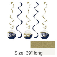 30/Case Bulk Navy and Gold Birthday Dizzy Danglers