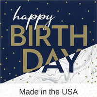 192/Case Bulk Navy and Gold Birthday Luncheon Napkins
