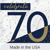 192/Case Bulk Navy and Gold 70th Birthday Luncheon Napkins