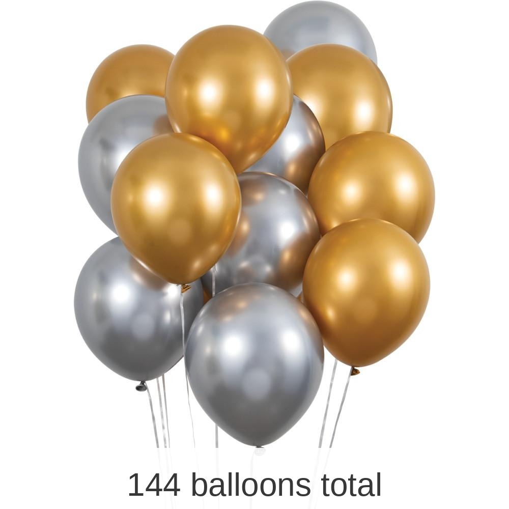 144/Case Bulk Gold and Silver Balloon Bunch