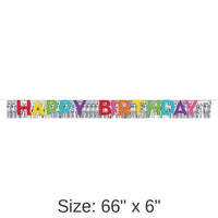 12/Case Bulk Happy Birthday Banners with Fringe
