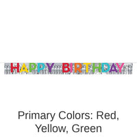 12/Case Bulk Happy Birthday Banners with Fringe