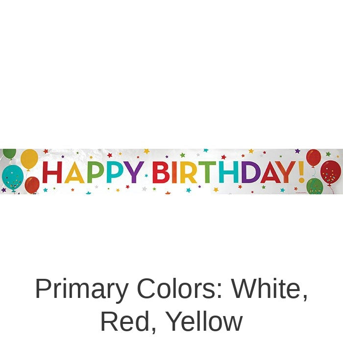 12/Case Bulk Happy Birthday Foil Banners