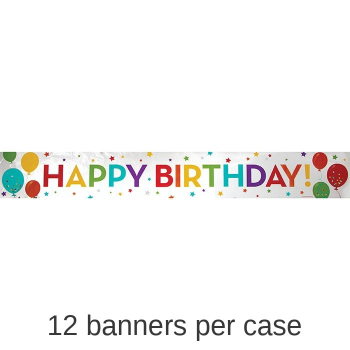 12/Case Bulk Happy Birthday Foil Banners