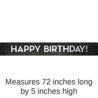12/Case Bulk Gold and Silver Happy Birthday Foil Banners