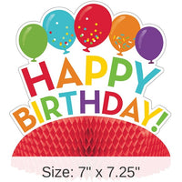 6/Case Bulk Happy Birthday Honeycomb Centerpieces