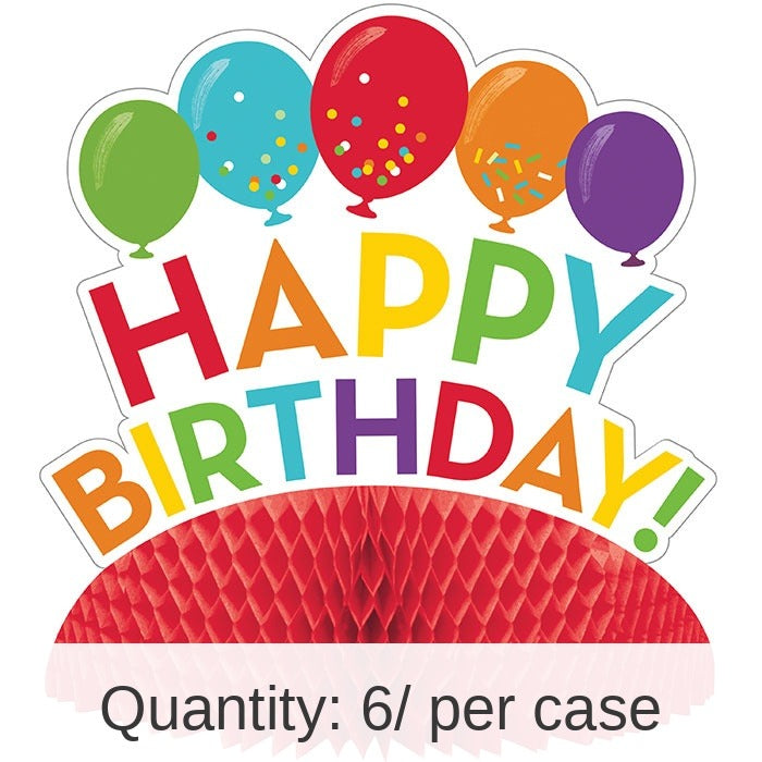 6/Case Bulk Happy Birthday Honeycomb Centerpieces
