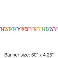 12/Case Bulk Colorful Happy Birthday Banners