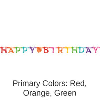 12/Case Bulk Colorful Happy Birthday Banners