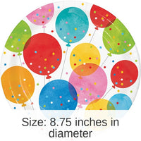 96/Case Bulk Birthday Confetti Balloons Dinner Plates
