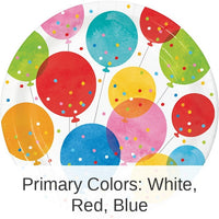96/Case Bulk Birthday Confetti Balloons Dinner Plates