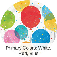 96/Case Bulk Birthday Confetti Balloons Dessert Plates