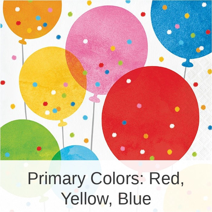 192/Case Bulk Birthday Confetti Balloons Luncheon Napkins
