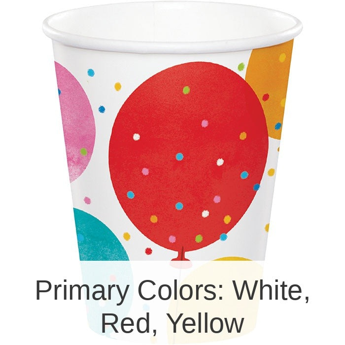 96/Case Bulk Birthday Confetti Balloons Paper Cups