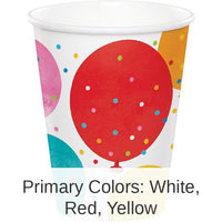 96/Case Bulk Birthday Confetti Balloons Paper Cups