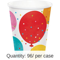 96/Case Bulk Birthday Confetti Balloons Paper Cups