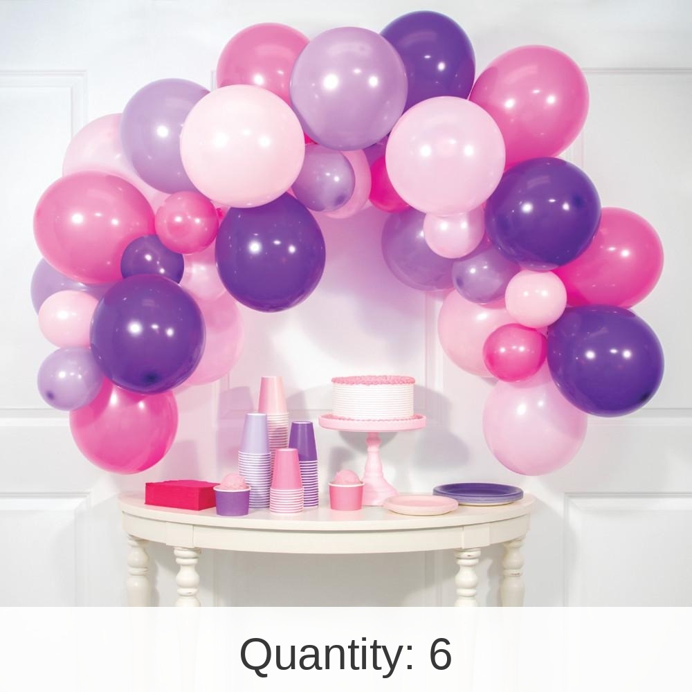 6 Kits Bulk Magical Pink and Purple Six Foot Balloon Arch Kit
