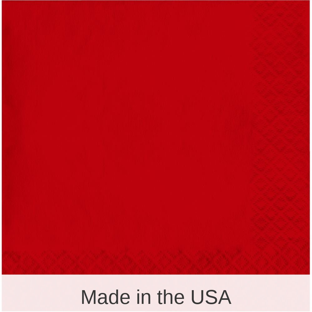 900/Case Bulk Classic Red 2 Ply Luncheon Napkins