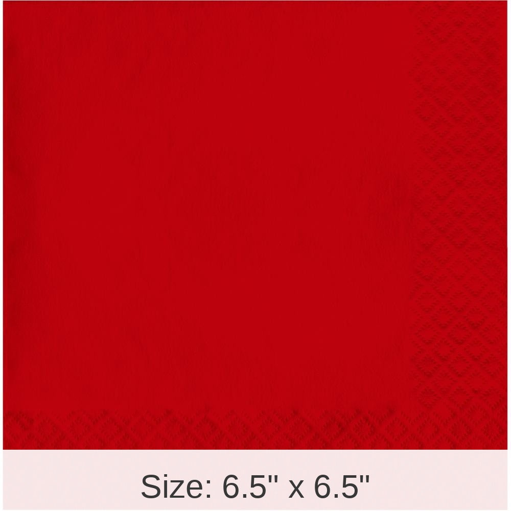 900/Case Bulk Classic Red 2 Ply Luncheon Napkins